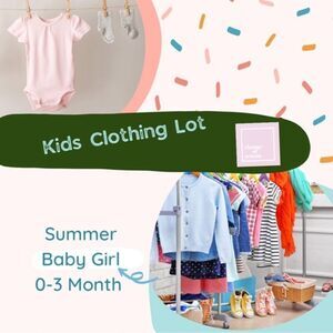 BABY GIRL LOT SUMMER 5lb box filled with mixed brands colors 0-3 month 0-3M